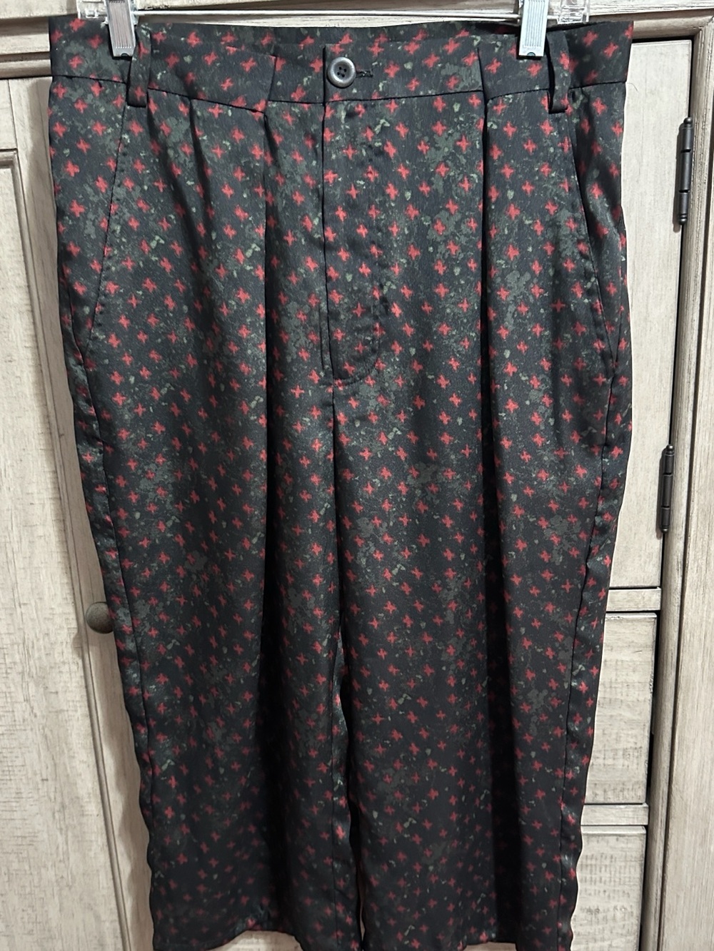Gary Graham Women’s Straight-Leg Pants in Black with Red Motif - Picture 8 of 8